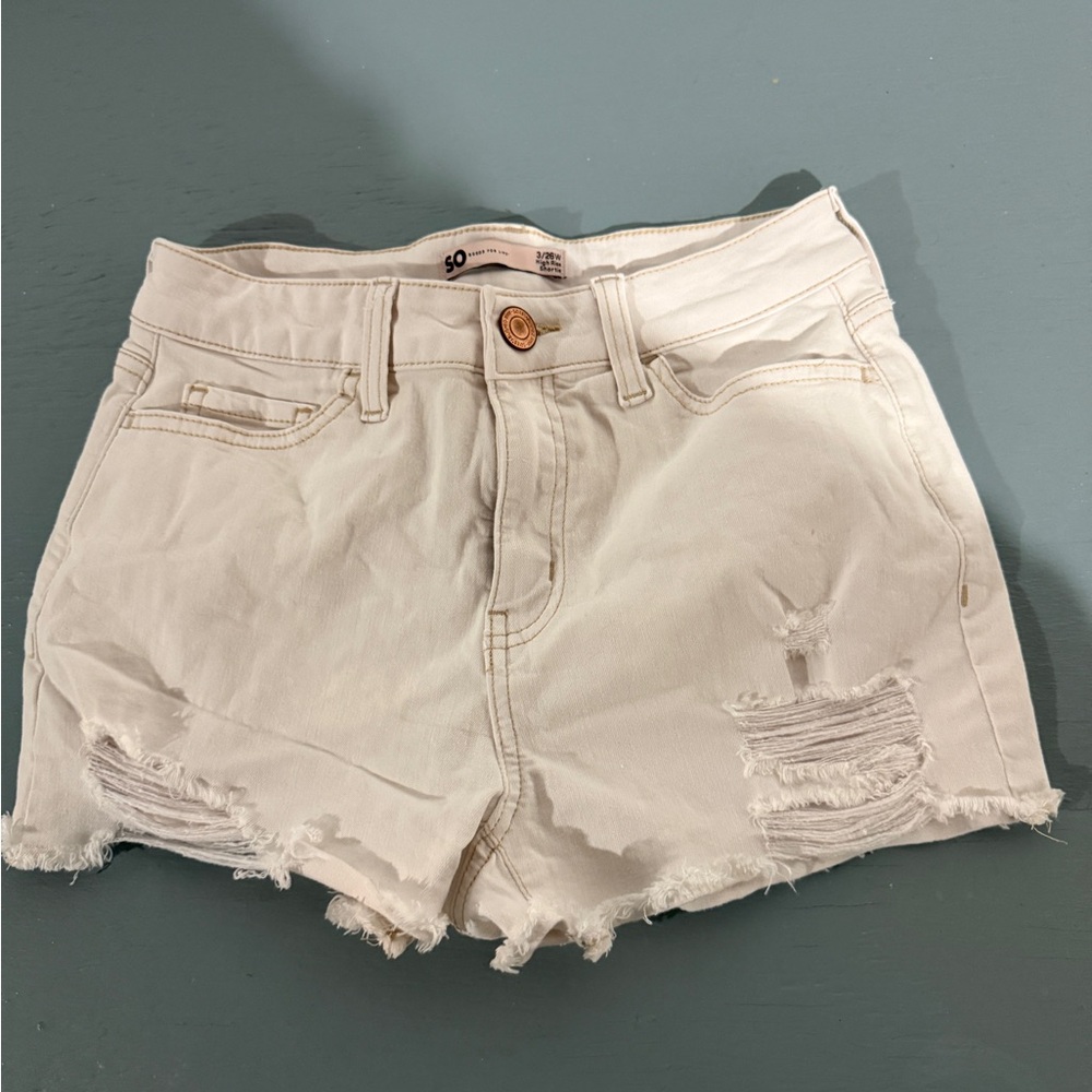 White Jean shorts